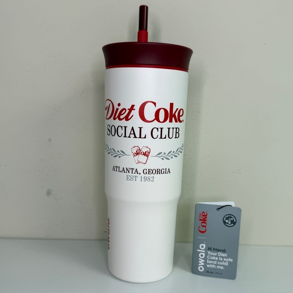 NEW Owala 24 oz Diet Coke Social Club Tumbler with Straw